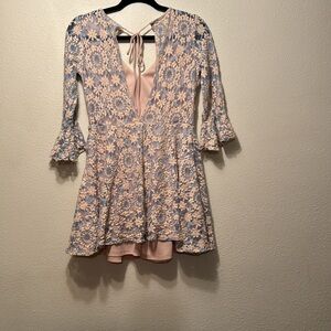 Mystic medium dress light blue & cream color